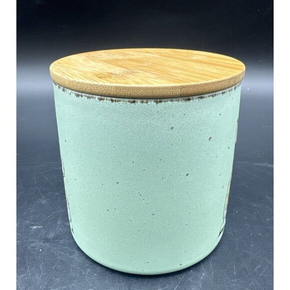 In Homestylez Ceramic Green Speckled Bunny Rabbit Canister Jar 4” Farmhouse - Picture 4 of 10